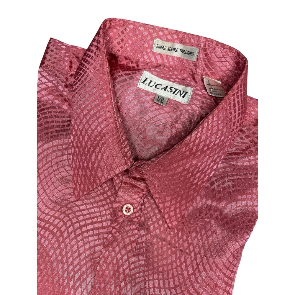 Lucasini‎ Men's Size 17 1/2 34/35 Long Sleeve French Cuff Dress Shirt